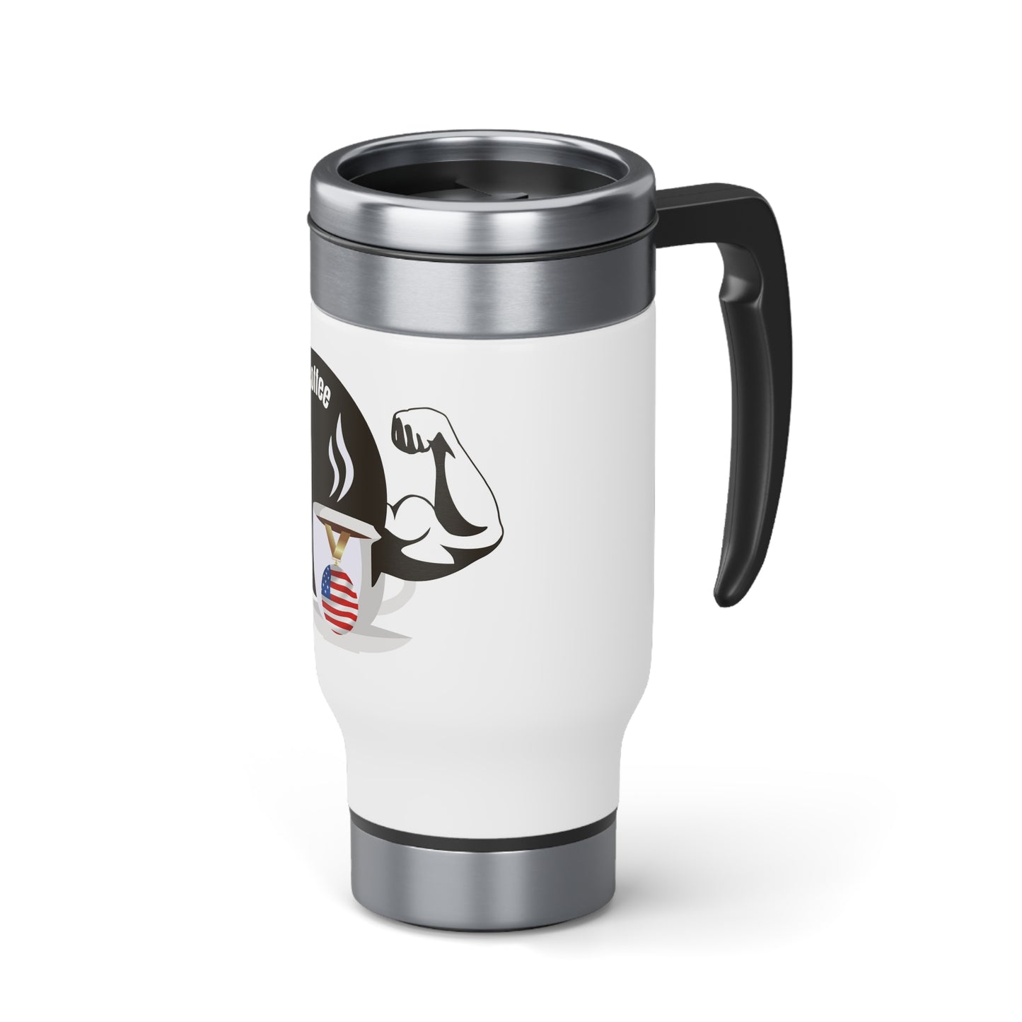 Stainless Steel Travel Mug with Handle, 14oz - The Champion Coffee